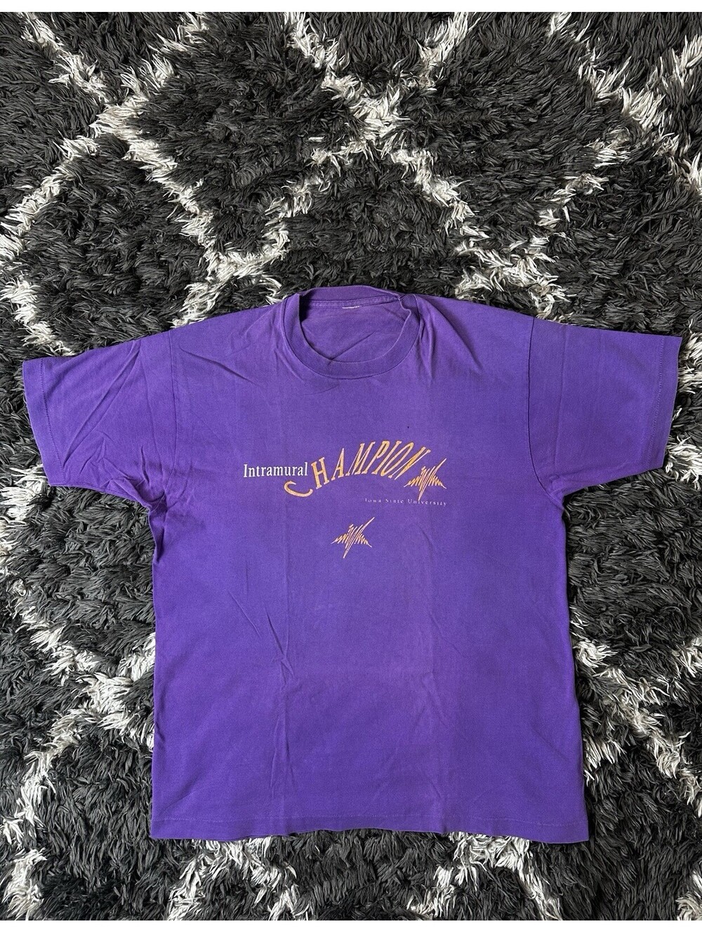 Vintage 90s Iowa State Intramural Champion Purple T-Shirt Single Stitch